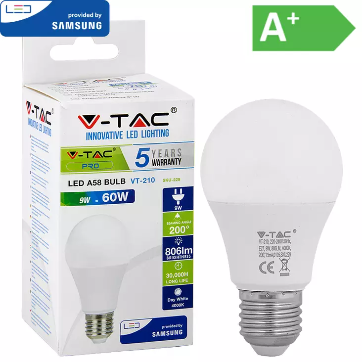 Led polttimo 8,5w e27 4000k 806lm a58 - Työkalut - LX16532 - 1