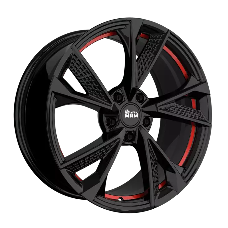 MAM RS6 Black Painted Red Inside alumiinivanne 8.5x19 - 19-tuumaiset alumiinivanteet - 499-171912 - 1