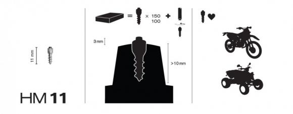 MaxiGrip Nastasarja 11mm 150kpl Sis. työkalu - Mönkijän lumiketjut - D62562 - 1