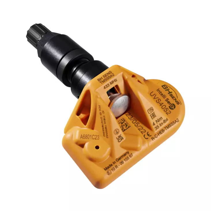 Ohjelmoitava IntelliSens TPMS-rengaspaineanturi UVS4052 Premium, musta metalliventtiili - TPMS rengaspaineanturit - 499-163852 - 1
