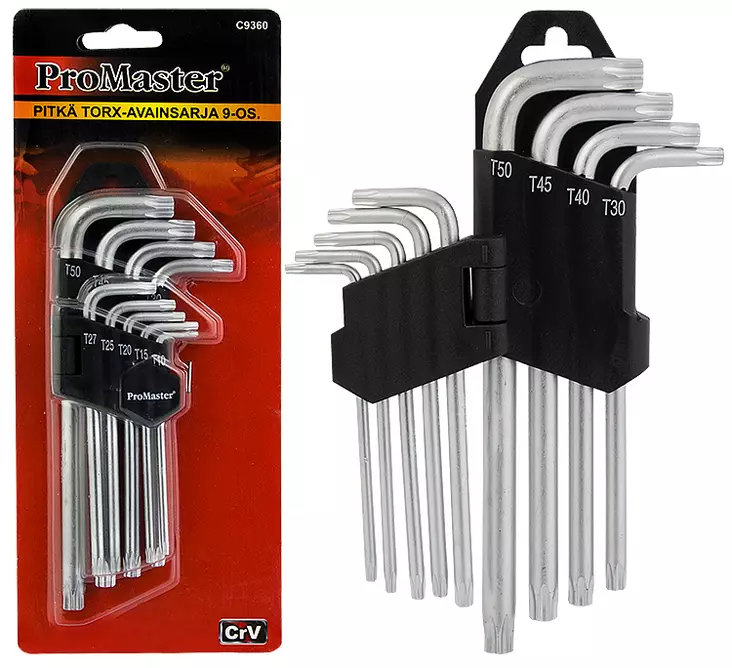 Pitkä torx-avainsarja 9-os. - Kuusiokoloavaimet - LX1662 - 1