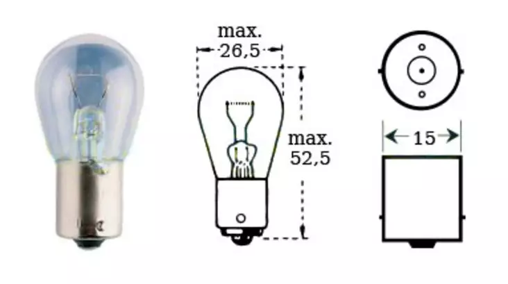 Polttimo 12v 21w Ba 15s - Polttimot ja led-nauhat - D495142 - 1