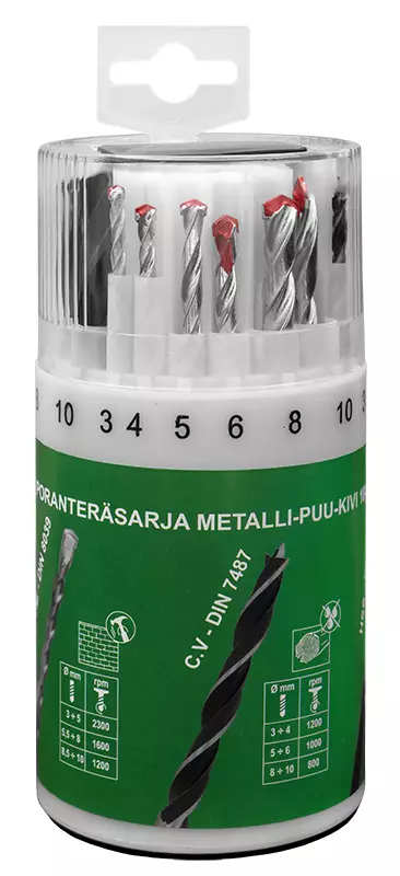 Poranteräsarja metalli-puu-kivi 18-os. - Metallinporaus - LX3072 - 1