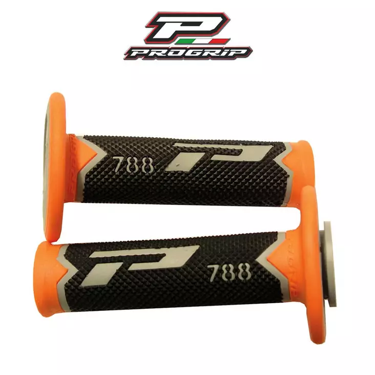 Progrip Tupet 788, harmaa/musta/oranssi, 22/25mm - Moottoripyörän kahvakumit - D467852 - 1