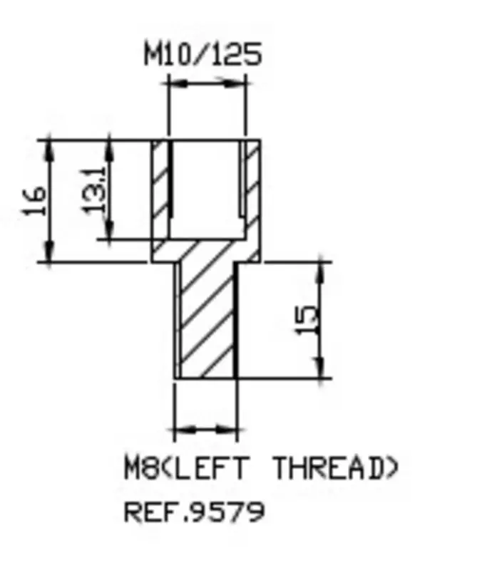 Puig Adapter Rear Mirror Hi-Tech M10 To M8 Left Thread - Moottoripyörän peilin kiinnikkeet - D302772 - 1