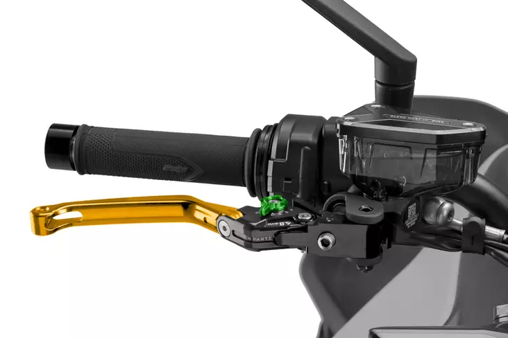 Puig Foldable Brake Lever 4.0. C/Gold Selector C/Green - Moottoripyörän vivut ja vivunrungot - D529552 - 1
