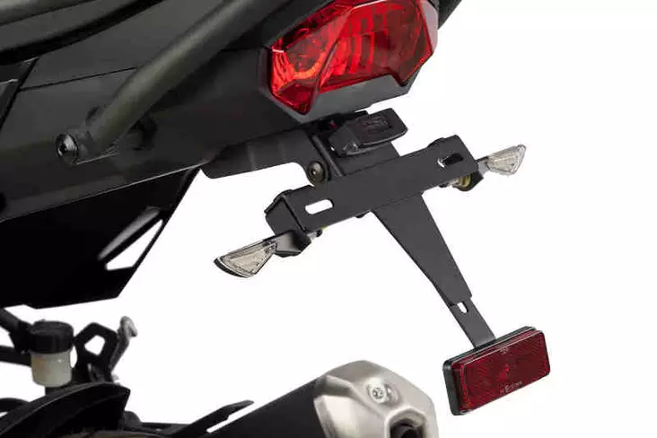 Puig License Support Kawasaki X-Versys 17-18' C/Black - Moottoripyörän rekisterikilven telineet - D302612 - 1