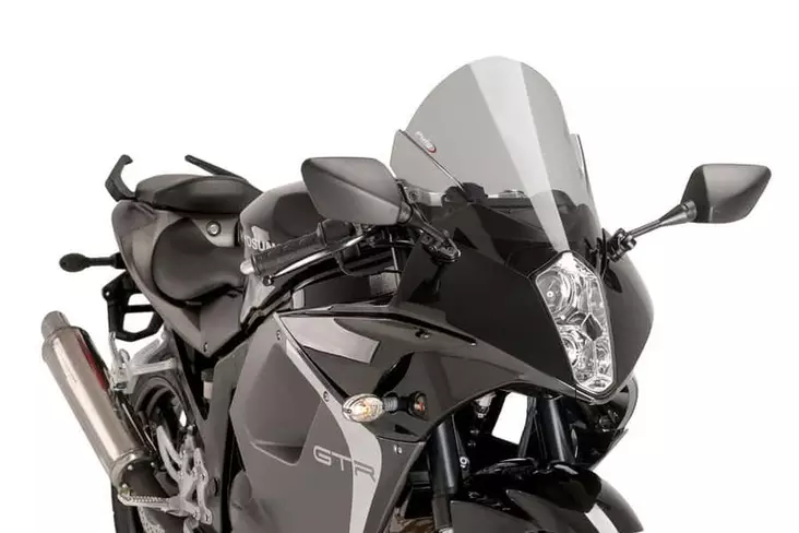 Puig Racing Screen Hyosung Gt650Ir 13-20' C/Smoke - Moottoripyörän katteet ja tuulenohjaimet - D299952 - 1
