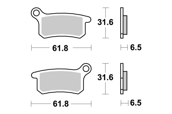 Sbs Jarrupalat Racing Sintered - Moottoripyörän jarrupalat - D220942 - 1