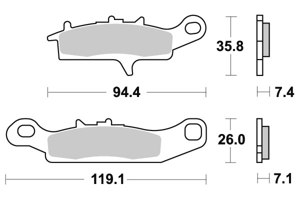 Sbs Jarrupalat Racing Sintered - Moottoripyörän jarrupalat - D220962 - 1
