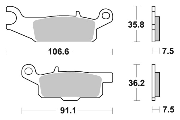 Sbs Jarrupalat Racing Sintered - Moottoripyörän jarrupalat - D221002 - 1