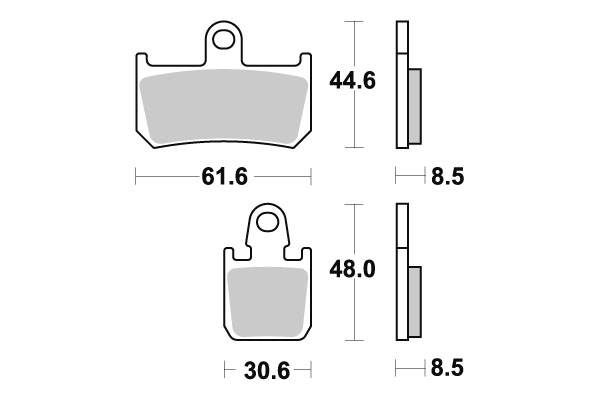 Sbs Jarrupalat Racing Sintered - Moottoripyörän jarrupalat - D65372 - 1