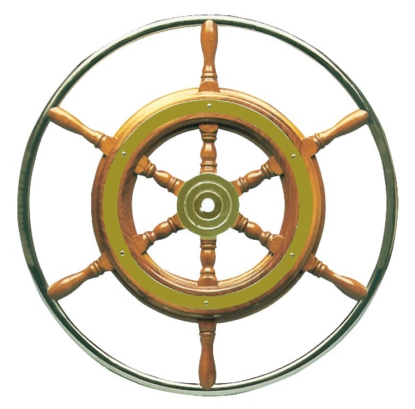 Steering wheel w/SS ring 52 cm - Veneen ohjauspyörät - D228382 - 1