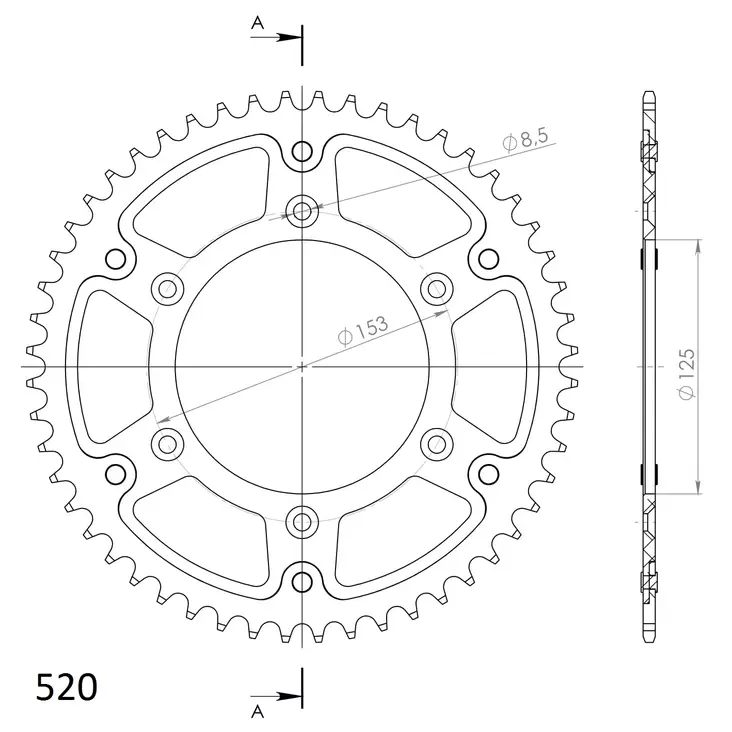 Supersprox Stealth Takaratas HO CR/CRF 87- Kulta 52 - Moottoripyörän takarattaat - D182882 - 1