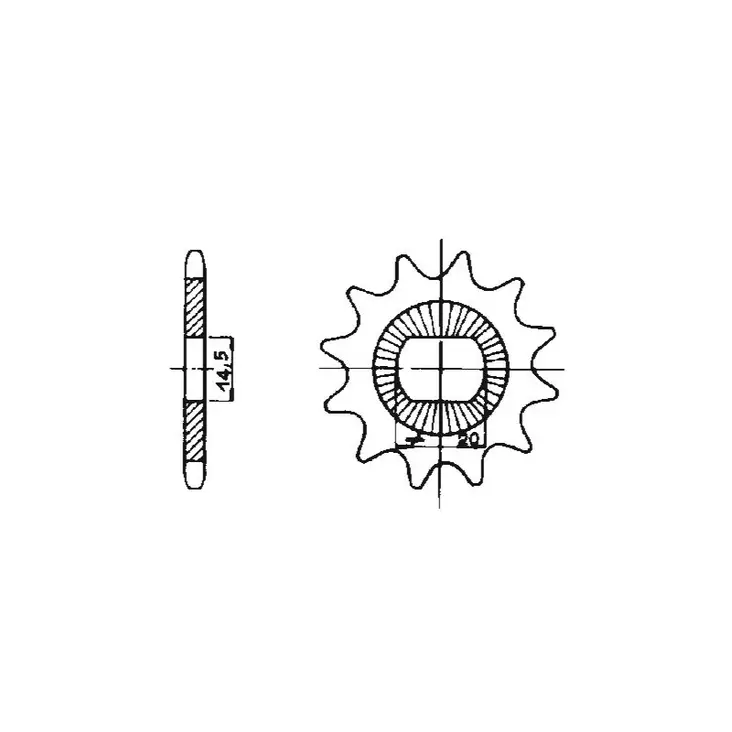 Tec-X Eturatas, 12 hammasta (415), Solifer SM / Tomos - Mopon eturattaat - D479762 - 1