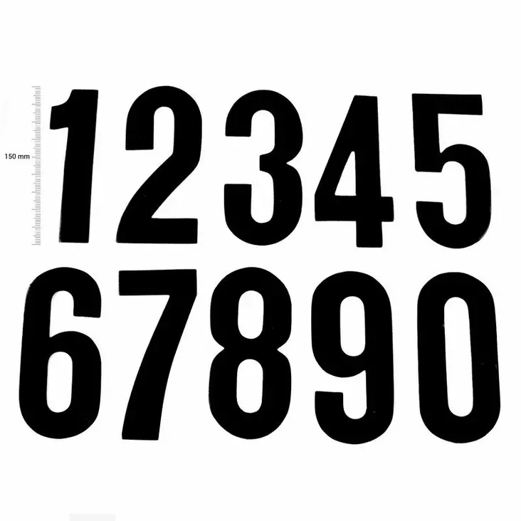 TMV Digits 150mm Black '1' (20pcs) - Numeropohjat ja kilpanumerot - D449552 - 1