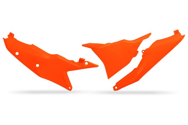 UFO Sivunumerokilvet SX/SX-F 125-450 23-.. EXC/F 24-.. Flou Oranssi FFLU - Offroad sivupaneelit - D457232 - 1