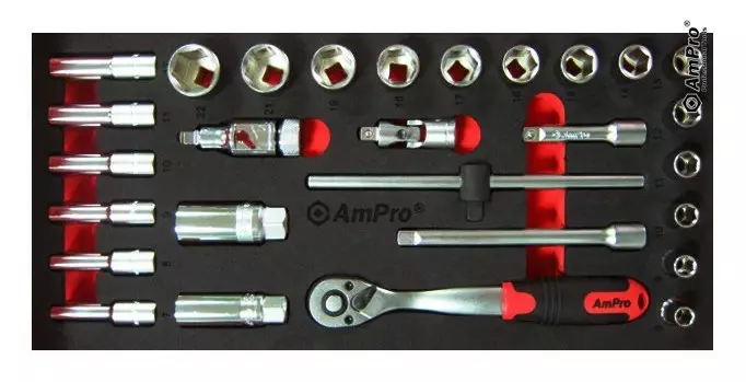 Va-työkalusarja 3/8" 28-os. foam - Työkalut työkaluvaunuihin - LX5422 - 1