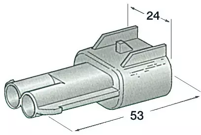 Vesitiivis sähköliitin 2johto uros - Veneen sähköliittimet - D134962 - 1