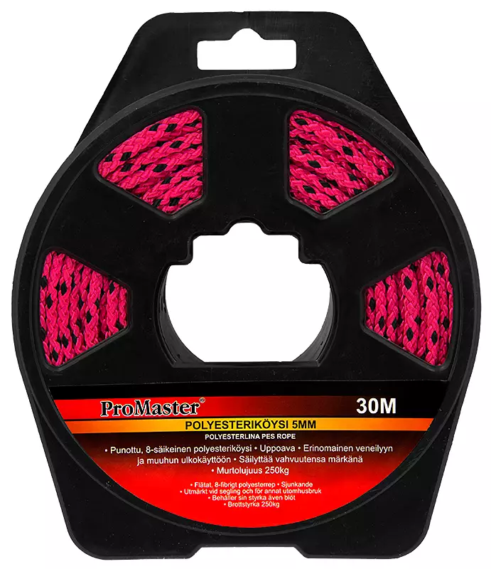 Yleisköysi pes 5mmx30m pinkki/musta - Peitteet ja pressut - LX5612 - 1