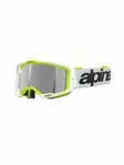 Alpinestars Ajolasit Vision 8 WORDMARK Valkoinen/Keltainen Fluo Hopea peili - Crossilasit - D500283 - 1