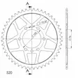 Supersprox / JT Teräs takaratas 1825.48 - Moottoripyörän takarattaat - D26643 - 2