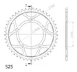 Supersprox Teräs takaratas 7.45 - Moottoripyörän takarattaat - D140473 - 2