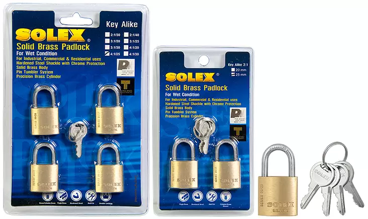 Riippulukot messinki monipakkaus - Levyjarrulukot ja riippulukot - LX6273 - 1