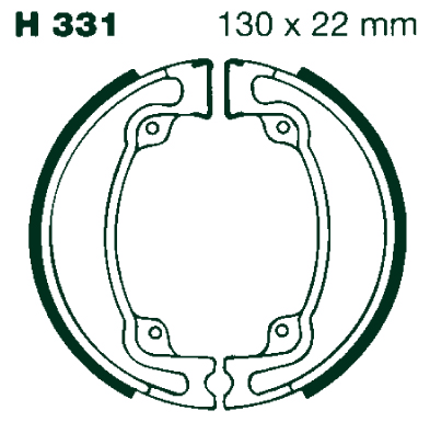 AIR Bromsbackar H 331 130x22mm parvis - Moottoripyörän jarrukengät - D280463 - 1