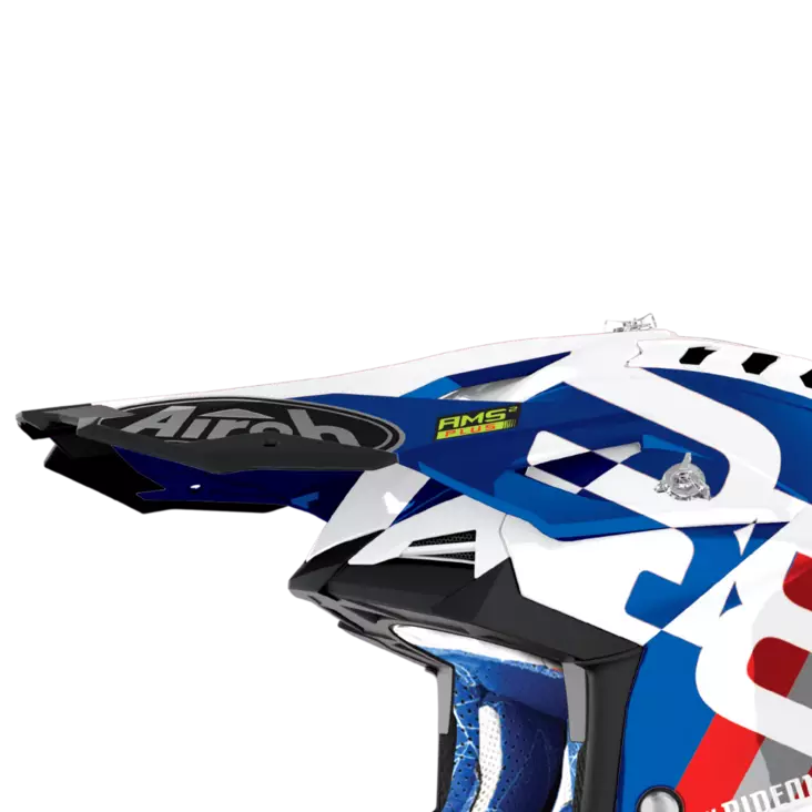 Airoh Aviator 3 Lippa Rainbow sininen/punainen - Offtoad kypärien lipat - D388553 - 1