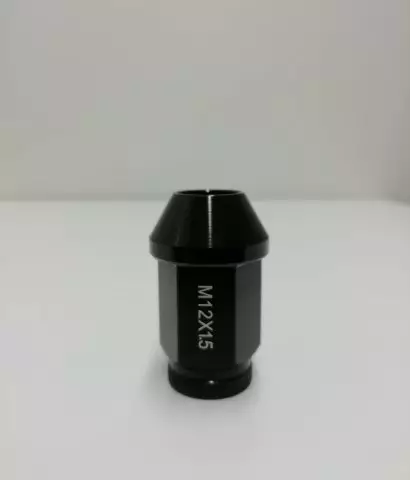Alumiinimutterisarja musta 1,5mm nousu, 12mm, 20 kpl - Pyöränpultit ja mutterit 12x1.50mm - 499-76883 - 1