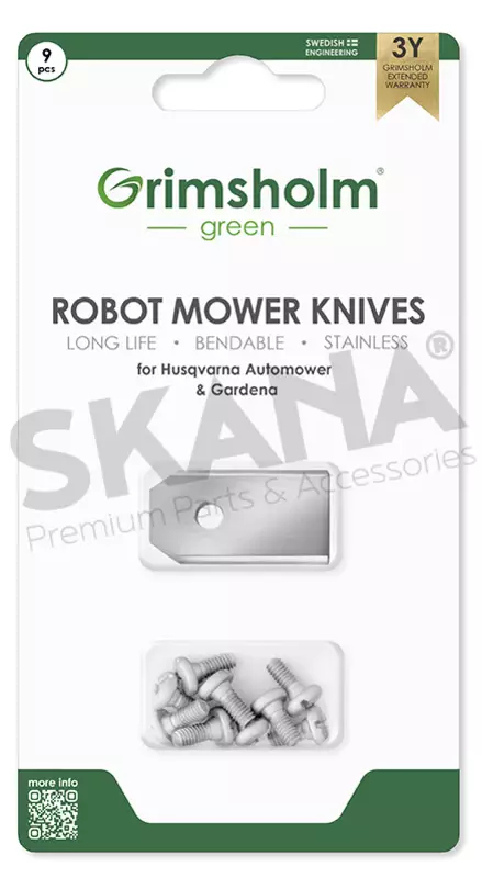 Eurogarden Teräsarja (9kpl, 0,60mm), Husqvarna Automower - Ruohonleikkurin mallikohtaiset terät - D501123 - 1