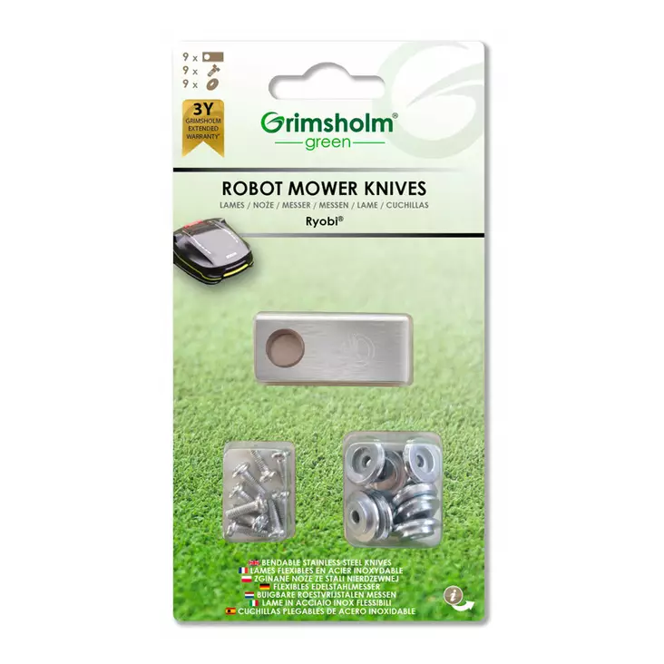 Eurogarden Teräsarja, (9kpl), Ryobi Roboyagi 800 - Ruohonleikkurin mallikohtaiset terät - D466793 - 1