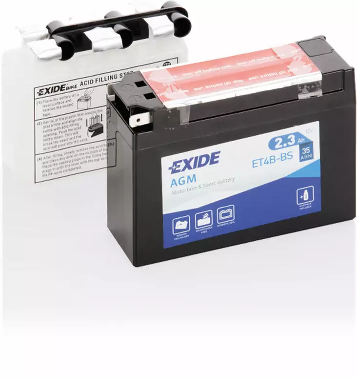 Exide akku ET4B-BS sis.happopatruunan - Motorsport varaosat ja tarvikkeet - D548153 - 1