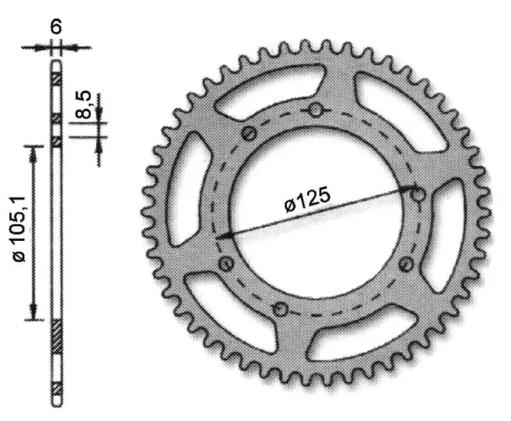 Forte Takaratas, 50 ham. (420), Ø105mm, Aprilia / Derbi / Drac / Rieju / Yamaha - Mopon takarattaat - D479783 - 1