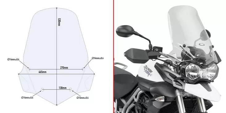 Givi Specific fitting kit for 6401DT Tiger 800 11- - Moottoripyörän katteet ja tuulenohjaimet - D133193 - 1