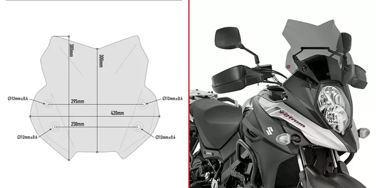 GIVI SPOILER SUZUKI DL650 VSTROM'17 - Moottoripyörän katteet ja tuulenohjaimet - D332153 - 1