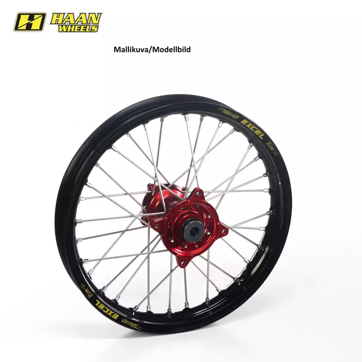 Haan wheel CRF450 13- 19-2,15 RED HUB/A60 BLACK RIM/BLACK SPO/RED NIP - Moottoripyörän vanteet - D411513 - 1