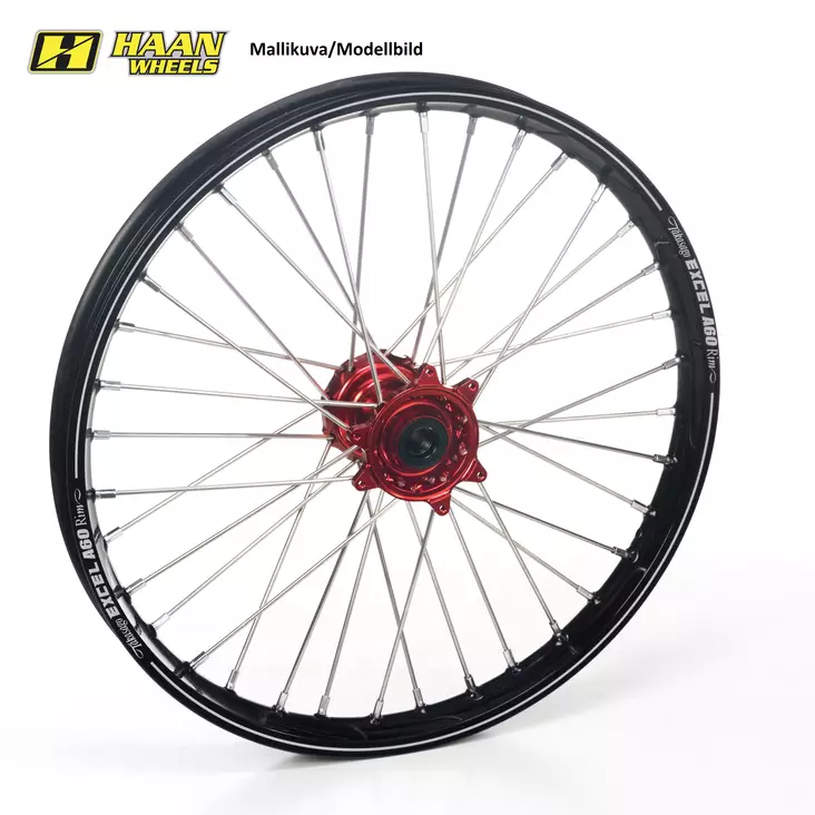 Haan wheel GasGas MC/F EC/F 21-.. -1,60 RED HUB/BLACK A60 RIM/RED NIPPLES - Moottoripyörän vanteet - D483763 - 1