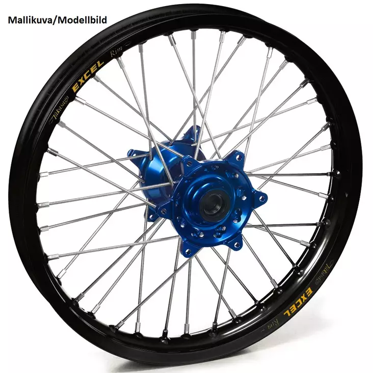 Haan wheel TC85 25-.. 16-1,85 BLACK RIM/BLUE HUB+NIPPELS - Moottoripyörän vanteet - D525423 - 1