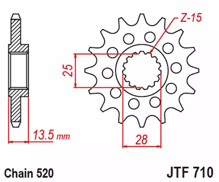 JT Eturatas JTF710.17RB - Moottoripyörän eturattaat - D523983 - 1