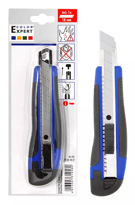 Katkoteräveitsi 18mm 2k met. pikalukitus - Matto- ja taittoveitset - LX18123 - 1