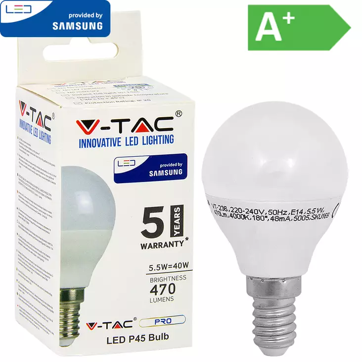 Led-polttimo 4.5w e14 4000k 470lm p45 - Työkalut - LX16533 - 1