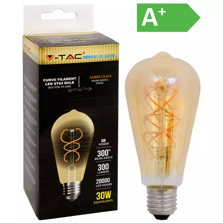 Led-polttimo 5w e27 2200k 300lm st64 amb - Työkalut - LX5363 - 1