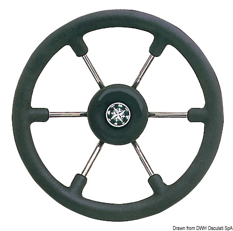 Osculati SS steering wheel black 340 mm - Veneen ohjauspyörät - D404603 - 1