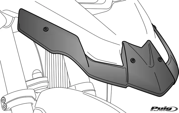 Puig Beak Extender For Yamaha Tenere 700 19'- C/Matt Bl - Moottoripyörän katteet ja tuulenohjaimet - D390043 - 1
