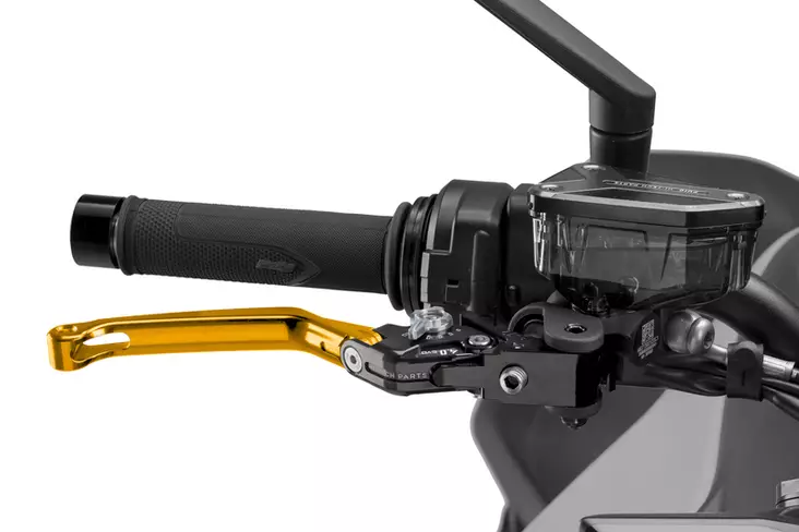 Puig Foldable Brake Lever 4.0. C/Gold Selector C/Titani - Moottoripyörän vivut ja vivunrungot - D529553 - 1