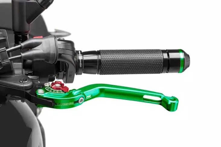 Puig Foldable Clutch Lever 16'C/Green Selector C/Red - Moottoripyörän vivut ja vivunrungot - D297423 - 1
