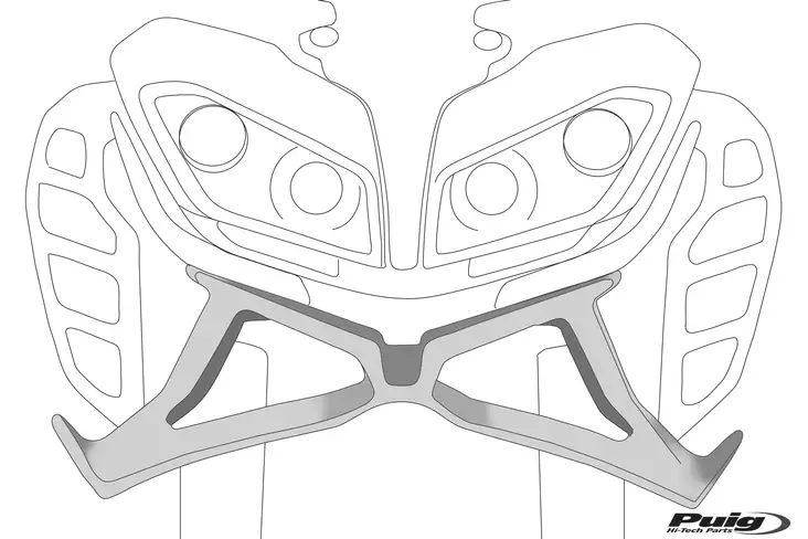 Puig Frontal Spoiler Naked Kawasaki Z900 20'-23' C/Black - Moottoripyörän katteet ja tuulenohjaimet - D443223 - 1