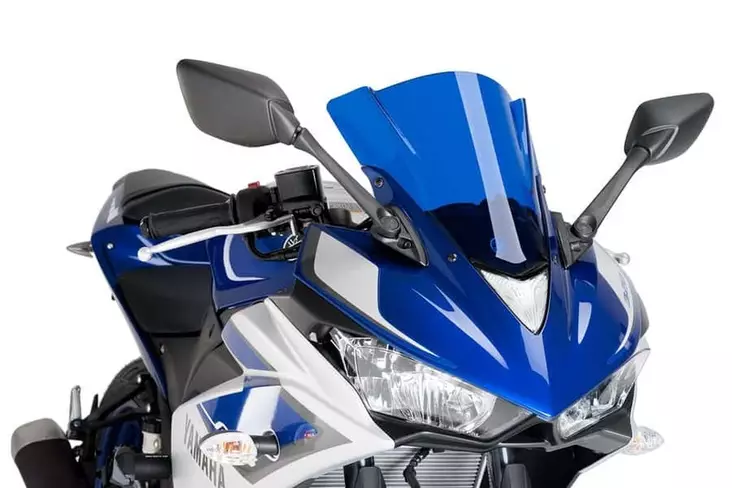 Puig Racing Screen Yamaha Yzf-R3 15'-18'C/Blue - Moottoripyörän katteet ja tuulenohjaimet - D301063 - 1
